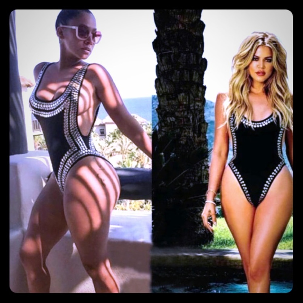 Beautiful Black and Silver Bodysuit/Bathing Suit